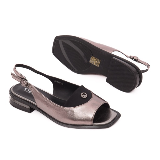 Sandale dama elegante din piele naturala, KARISMA, JYJY60002B 17-N, bronz - Img 4