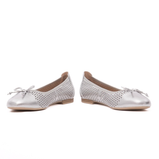 Balerini dama din piele naturala, Caprice, 9-22185-42 920 SILVER METAL, argintiu - Img 5