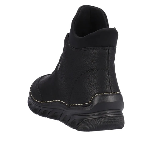 Botine dama din piele ecologica impermeabila, Rieker 55069-00, negru - Img 7