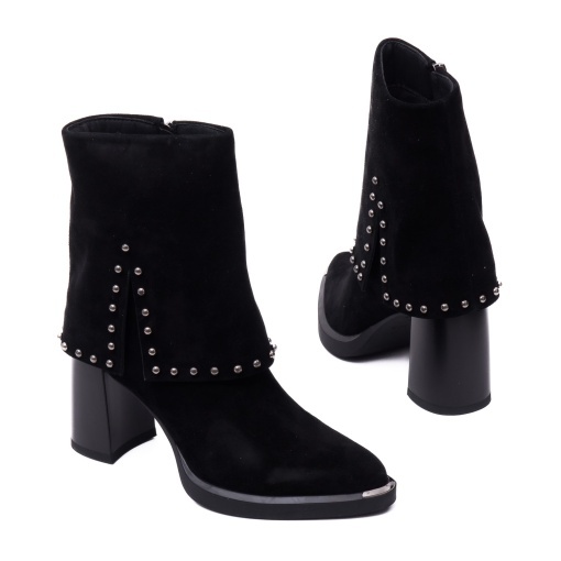 Botine dama din piele intoarsa, Epica 3V1244-S791-G6 negru antilopa - Img 3