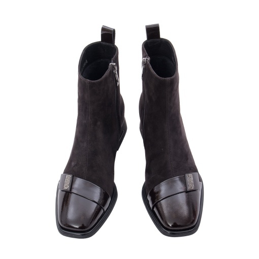 Botine dama din piele intoarsa, Karisma 31079-32B-R250 02-I, maro - Img 4