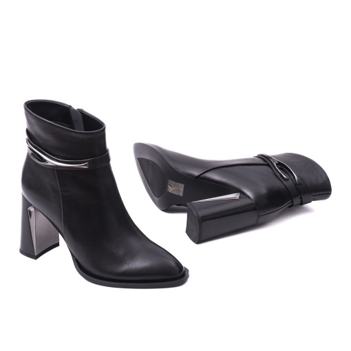 Botine dama din piele naturala, Epica, JIJI70040B 01-N, negru - Img 4