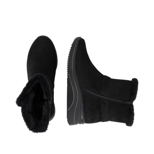 Botine dama din piele naturala intoarsa, Remonte D0T82-02, negru - Img 2