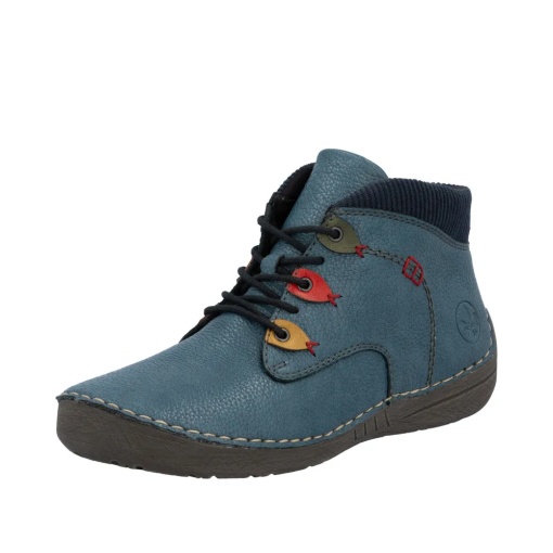 Botine dama din piele naturala, Rieker, 52544-14, albastru - Img 2