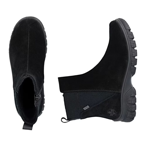 Botine dama din piele naturala, Rieker Z7269-00, negru - Img 9