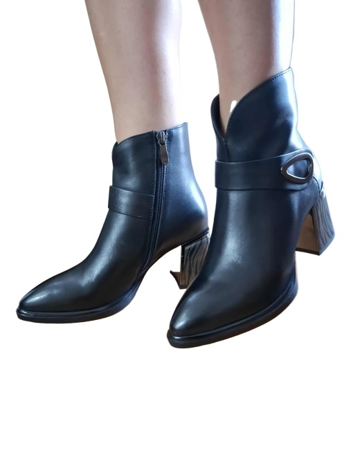 Botine dama Feeling piele naturala 25-165-02, negru - Img 7