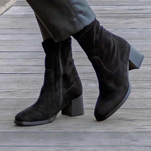 Botine elegante, D0V70-01, negru - Img 2