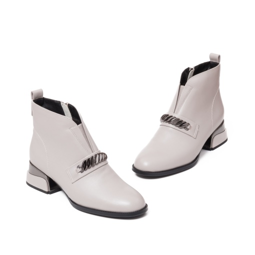Botine gri din piele, Z921B224-B560-YP1054B 14-N - Img 2