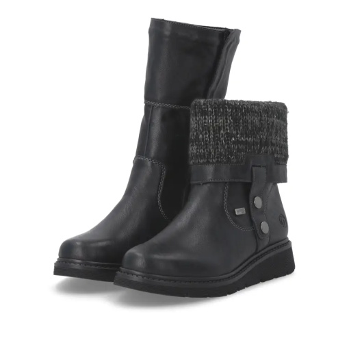 Cizme scurte dama Remonte D3976-03, negru - imagine 4