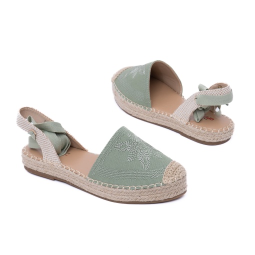 Espadrile tip sandale, cu talpă din iută, 1W70429 06-T, verde - Img 3
