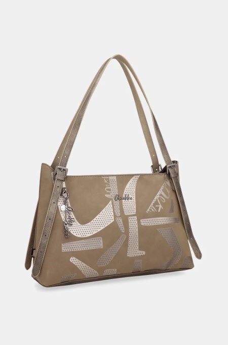 Geanta eleganta din piele ecologica, Anekke 43632-453 Taupe Multicolor - Img 7