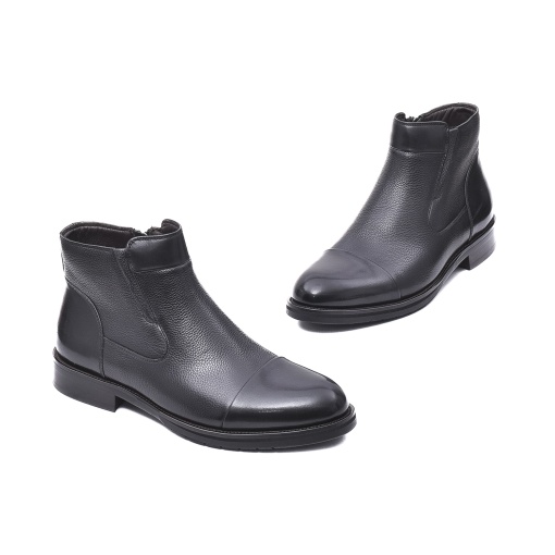 Ghete Bărbați din Piele Naturală Neagră, 3MKD1-935-1A 01-N - Img 2