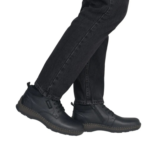 Ghete barbati din piele naturala, Rieker 05309-00, negru - Img 2