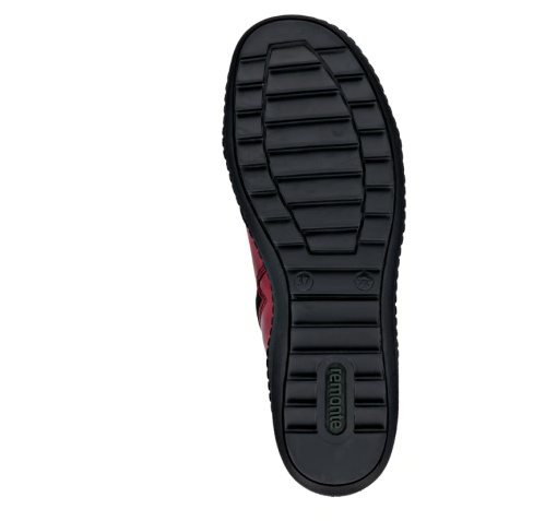 Ghete casual damă Remonte R1456-35 roșu-negru cu fermoar și șiret, confort G, talpă flexibilă - Img 4