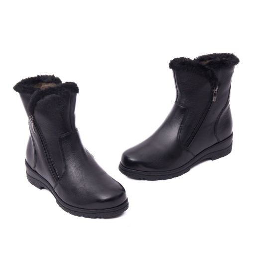 Ghete dama din piele naturala, Caprice 9-26409-41 02B BLACK NAPPA - Img 2