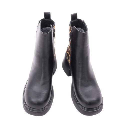 Ghete dama din piele naturala, Gryxx 31841-0113-T373J 01-N, negru - Img 4