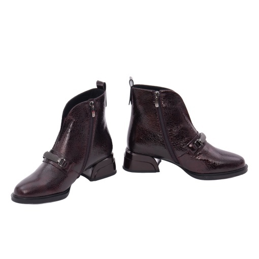 Ghete dama din piele naturala lacuita, Epica 3B317-A801-YP1828B 23-L, bordo - Img 4
