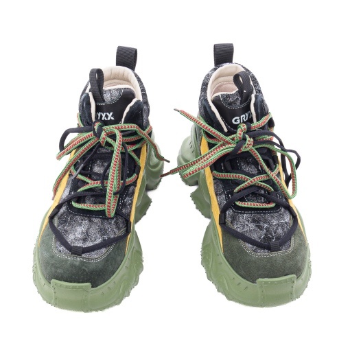 Ghete dama din piele naturala nabuc, Gryxx 1LY90016B 15-2, multicolor - Img 4