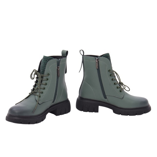 Ghete dama din piele naturala, PASS Collection 1WB90003D 06-N, verde - Img 3