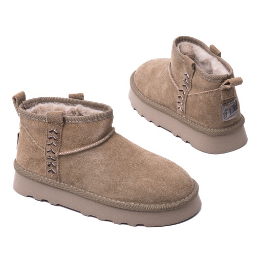 Ghete dama imblanite din piele intoarsa, O-JOO, BRITNEY OL52500A, taupe - Img 5