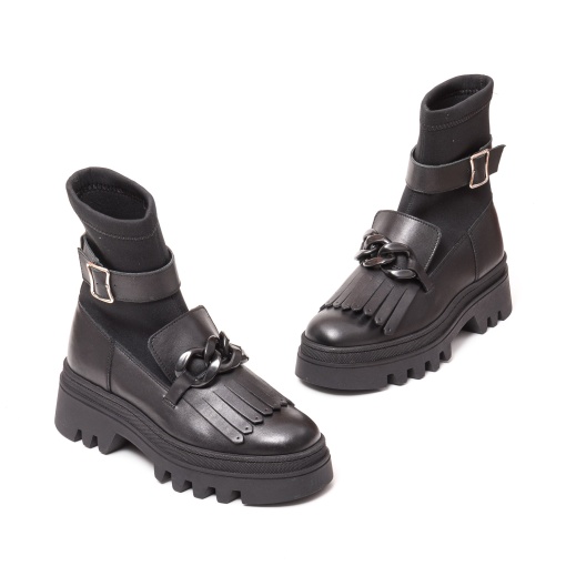 Ghete fashion negre, M 410 Box+Sint - Img 2
