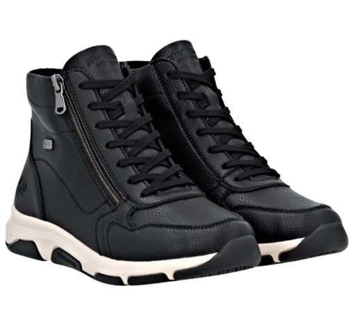 Ghete sport damă Remonte D1S71-00 din piele naturală, negre, cu fermoar - Img 6