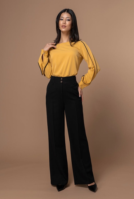 Pantaloni creati pentru a adauga rafinament tinutelor office si smart-casual SORAYA, Hermosa, negru - Img 6