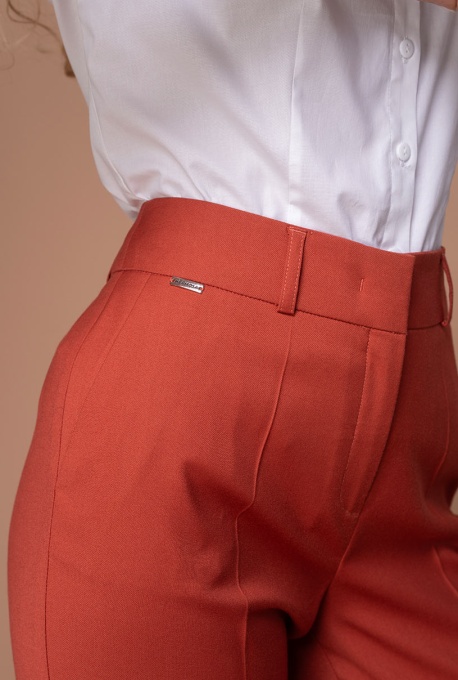 Pantaloni cu croi conic JESSIE, Hermosa, caramiziu - Img 3