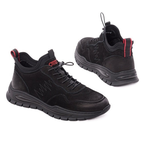 Pantofi barbati casual din piele naturala nabuc, Otter 1CJ30010A 01-2, negru - Img 3