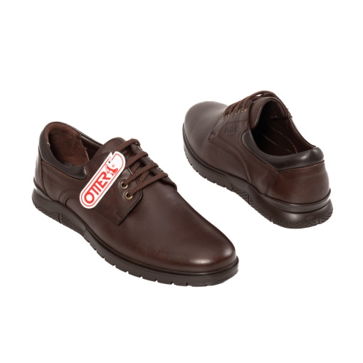 Pantofi barbati casual, piele naturala, OT555 C4 maro inchis - Img 3