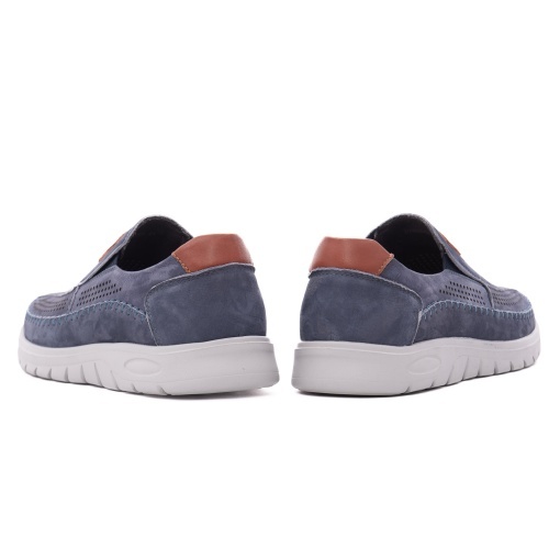 Pantofi barbati de vara din piele naturala nabuc, Otter 85DT80006A 42-2, bleumarin - Img 6