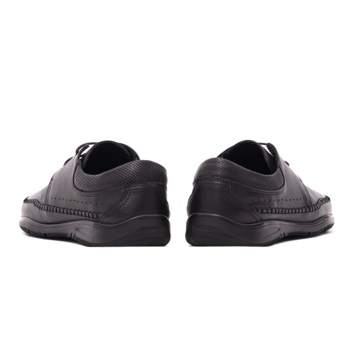 Pantofi bărbați de vară Otter OTA 11 01-N din piele naturală,negru - Img 6