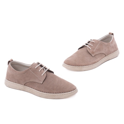 Pantofi barbati din piele naturala nabuc, Otter OT1823 03-2, bej - Img 2
