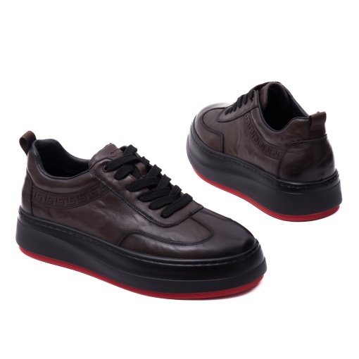 Pantofi barbati din piele naturala, Otter, E6E670016B 02-N, maro - Img 3