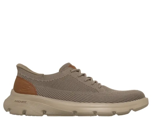 Pantofi barbati sport din material textil, Skechers ARCH FIT GARZA-OCTAV 205700 KHK KHAKI, kaki - Img 4