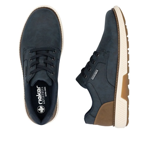 Pantofi batbati casual din material sintetic, Rieker B3317-14, beumarin - Img 9