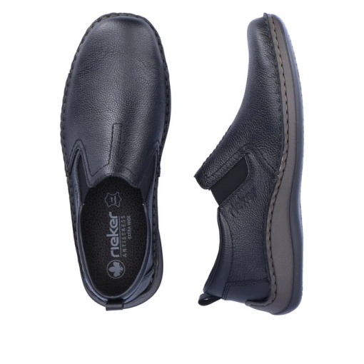 Pantofi Casual Bărbați Rieker 05264-14 Bleumarin - Piele Naturală - Lățime H (Extra Wide) - Img 5