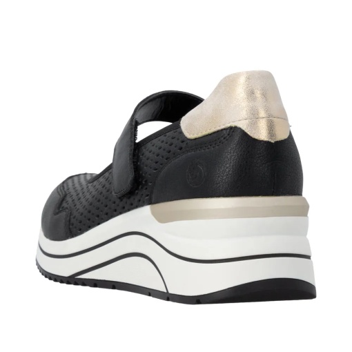 Pantofi casual de vara perforati din piele naturala, Remonte D0T21-03, negru - Img 3