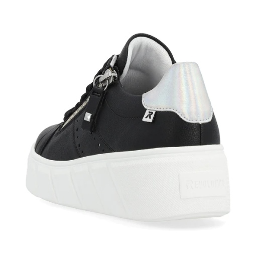 Pantofi casual Rieker Revolution din piele neagra W0505-00 - Img 4