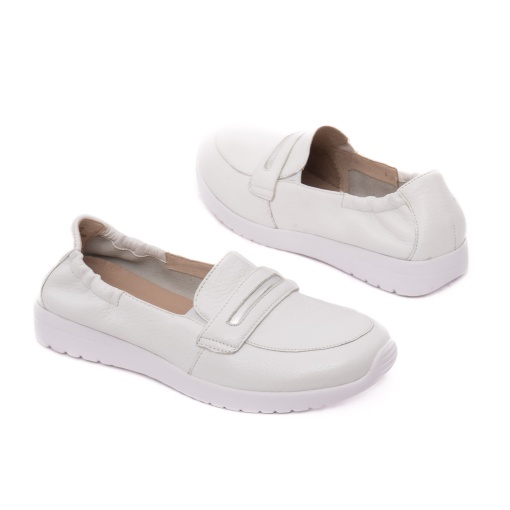 Pantofi dama casual din piele naturala, Caprice, 9-24702-44 105 WHITE DEER, alb - Img 3