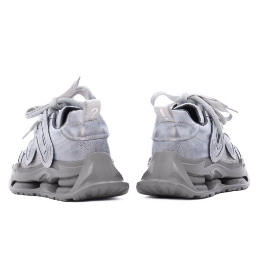 Pantofi dama din piele mix, PASS Collection 3OLY80007A 50-Z, gri deschis - Img 6
