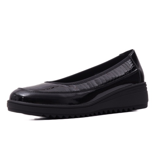 Pantofi dama din piele naturala lacuita, Karisma, V4VA60006A 01-O, negru