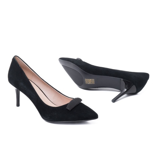 Pantofi dama din piele naturala nabuc, Epica, JIJI70005A 01-I, negru - Img 4