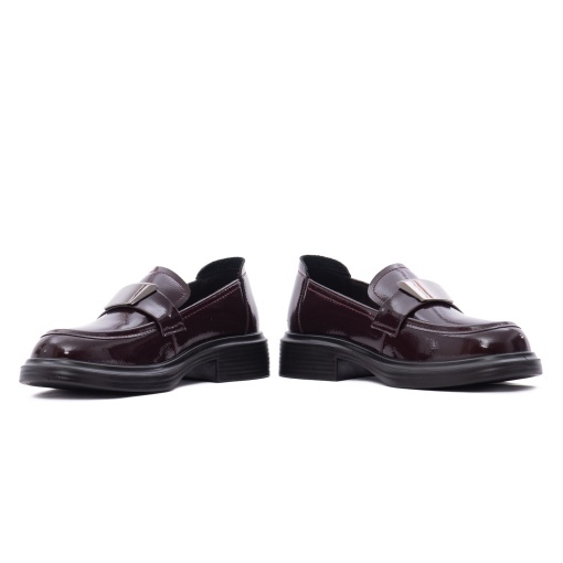 Pantofi dama eleganti din piele naturala lacuita, PASS Collection M5M580012B 23-L, bordo - Img 5