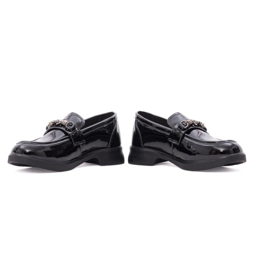 Pantofi dama eleganti din piele naturala lacuita, PASS Collection 1MA90005A 01-L, negru - Img 5