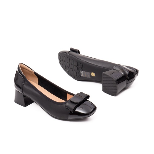 Pantofi dama eleganti, piele naturala, M4M460009A 01-N, negru - Img 4