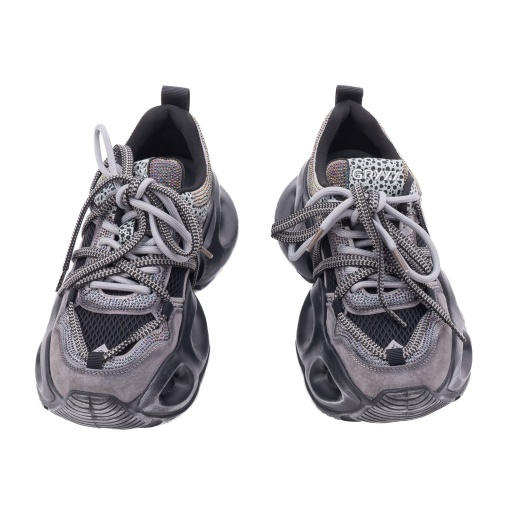 Pantofi dama sport din piele mix, Gryxx 1SW90002B 14-Z, gri - Img 5