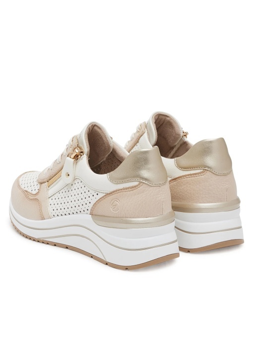 Pantofi dama sport din piele mix, Remonte D0T14-81, bej - Img 3