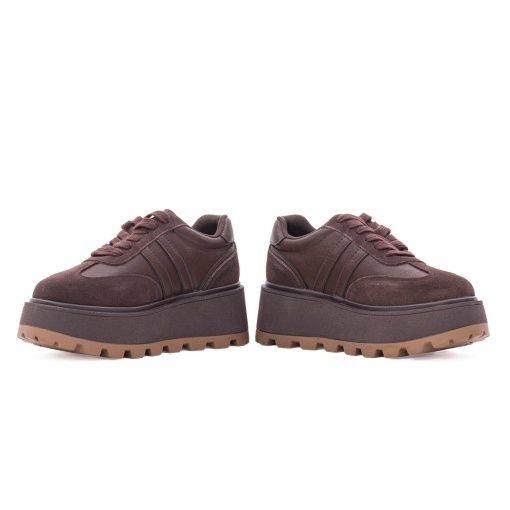 Pantofi dama sport din piele naturala, Feeling, 2510, maro - Img 5