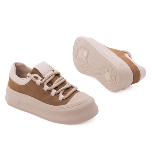 Pantofi dama sport din piele naturala, Feeling, 393105, bej - Img 4